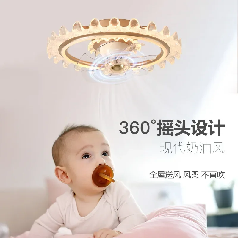 Bedroom fan light 360 degrees shaking head restaurant household ceiling simple crown electric fan ceiling fan