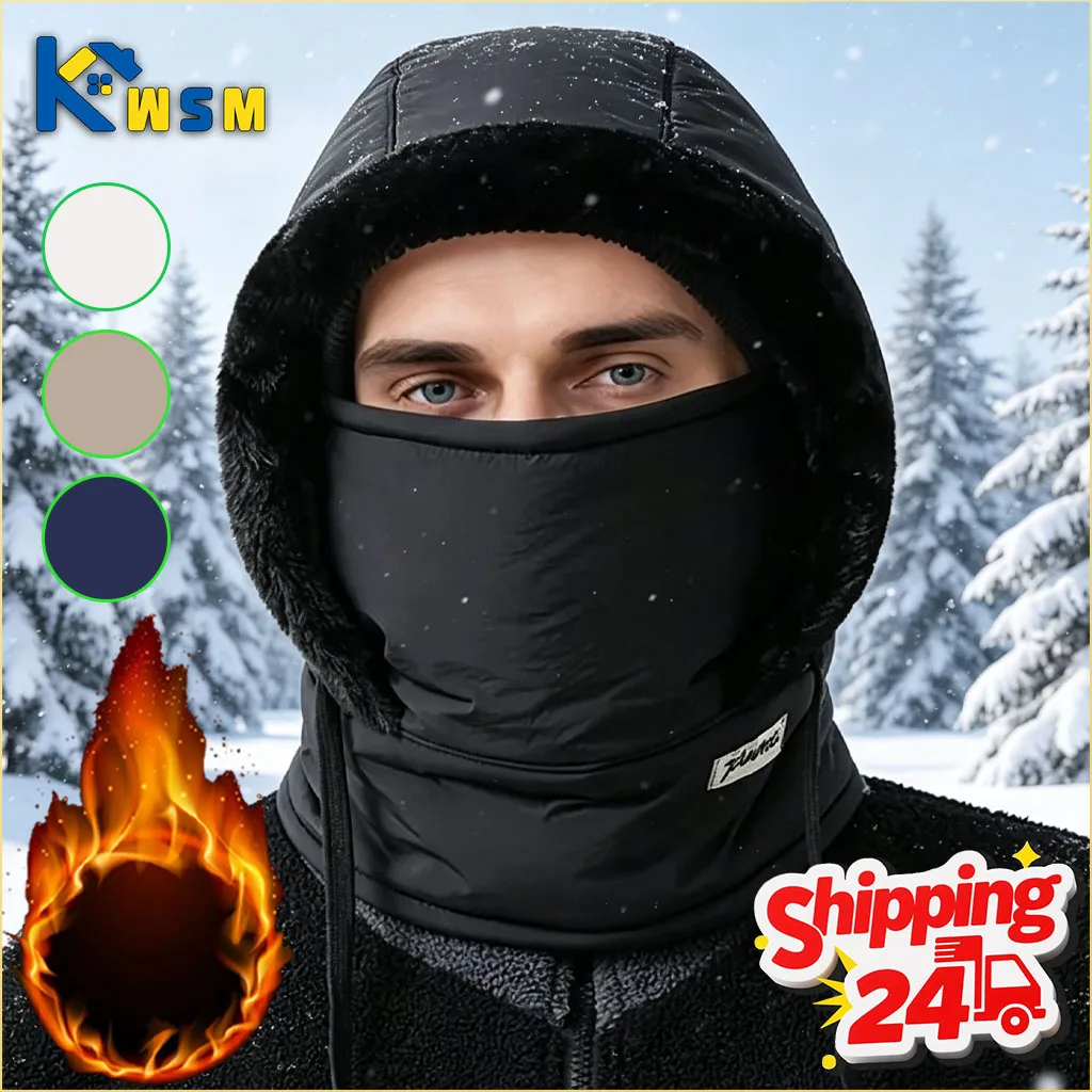 1-5PCS Women Winter Hat with Face Mask Neck Gaiter Windproof Warm Trooper Cap for Skiing Snowboarding Outdoor Cold Weather