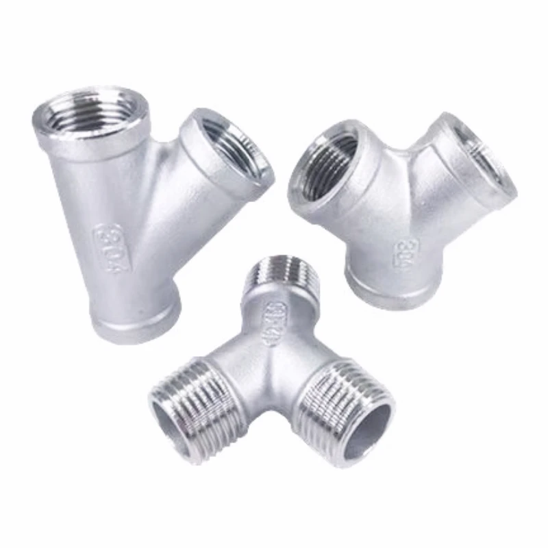 304 Stainless Steel Y-way Internal Thread 45 Degree Inclined Tee Internal Thread Three-way Three-way Interface One-thirds Pipes