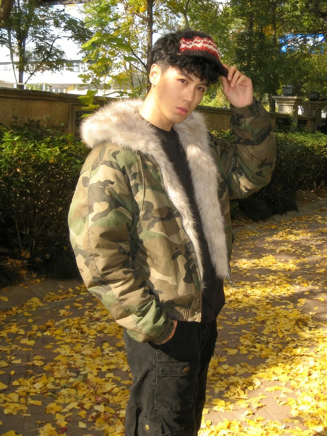 American Style Camouflage Bomber Jacket Men's Winter Thickened Hooded Fleece Lined Cotton Coat Cleanfit Short Length Zipper