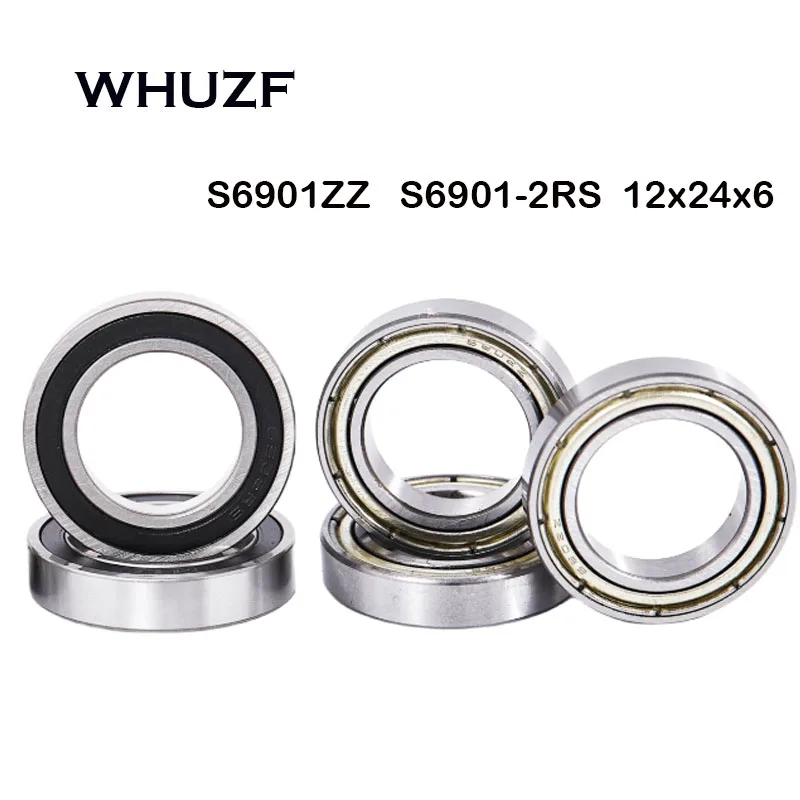 10PCS S6901ZZ Bearing 12*24*6 mm ABEC-7 S6901 Z ZZ S6901-2RS 6901 440C Stainless Steel S6901Z Ball Bearings