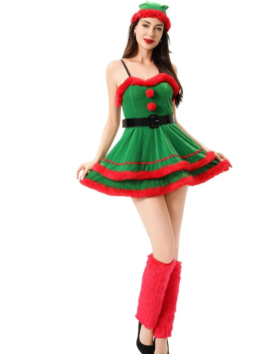 2024 Sexy Santa Claus Costume Lolita Dress for Women Christmas Themed European Fashion Sexy Girl Outfit Christmas Elderly Lady