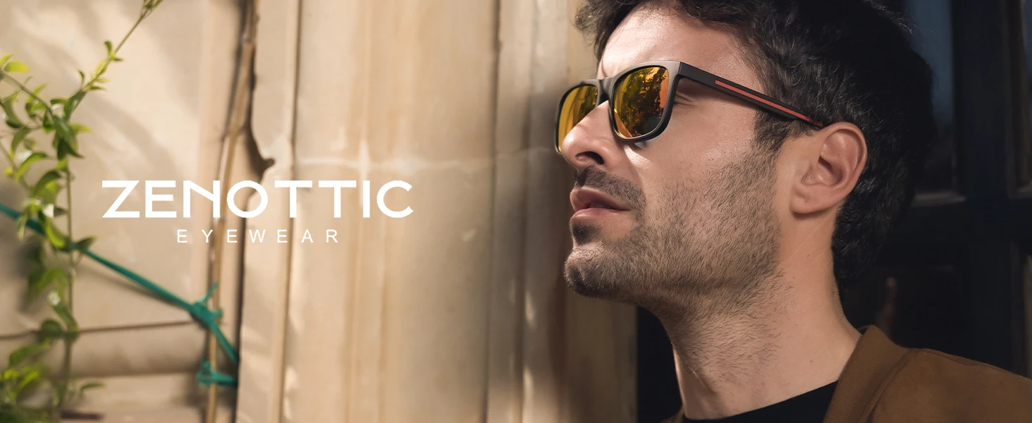 ZENOTTIC UV400-Schutz Nachtsichtbrille Herren Polarisierte Sonnenbrille Leichter TR90-Rahmen Quadratische Herren-Sonnenschutzbrille – Detail 3