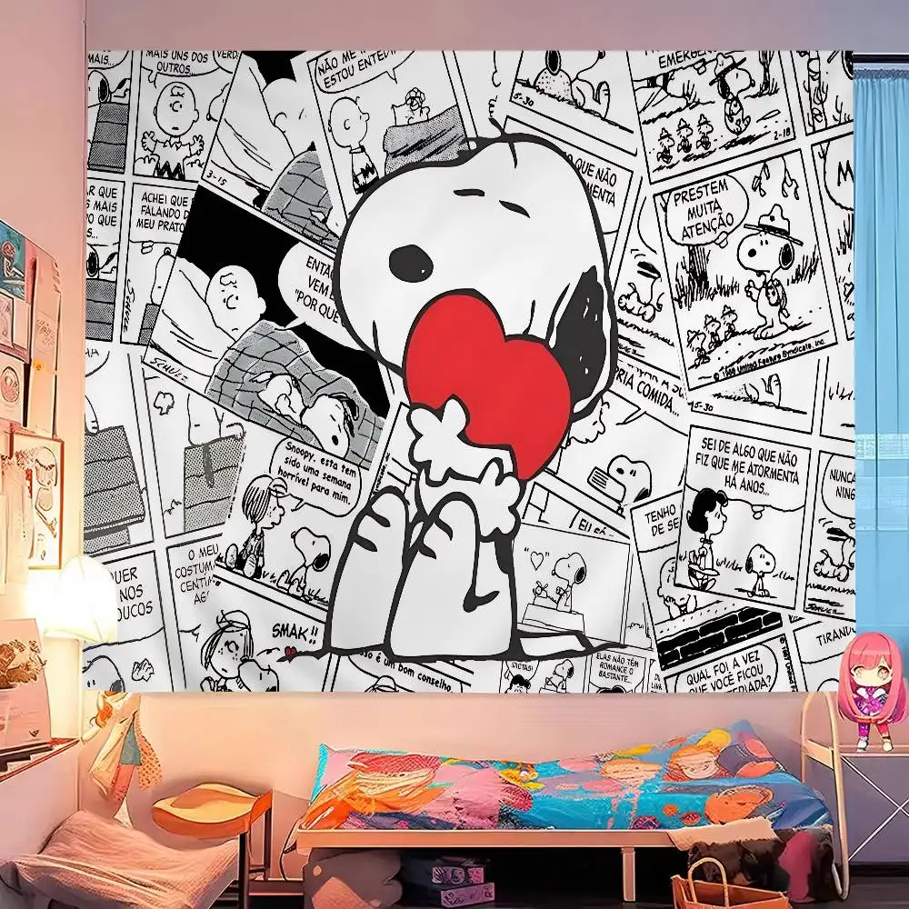 Cartoon S-SnoopyS Dog Cartoon Tapestry Wall Hanging Decoration Household Home Decor