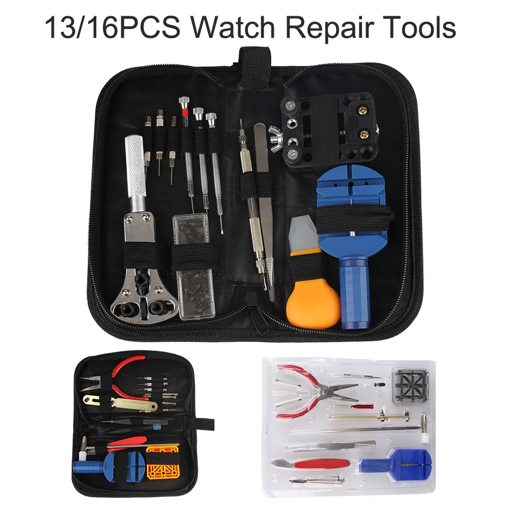 

Hand Tools Set Watch Repair Tool Kit Watchmaker Tools 13/16pcs Set Case Opener Watch Link Pin Remover Spring Bar Remover