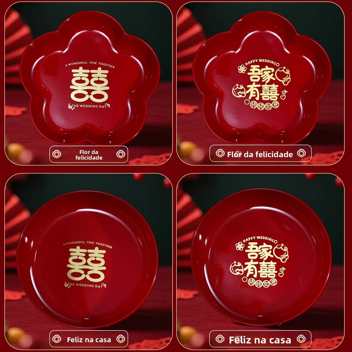 red-wedding-fruit-tray-chinese-style-plastic-nut-serving-plate-engagement-decoration-wedding-celebration-candy-dish