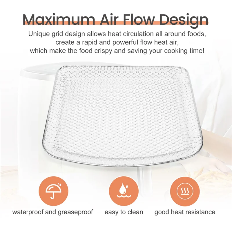 

Efficient-Air Fryer Accessories,Air Flow Racks For 6QT Chefman, Aria And For Ultrean Air Fryer Oven,Dehydrator Racks, Fruits And