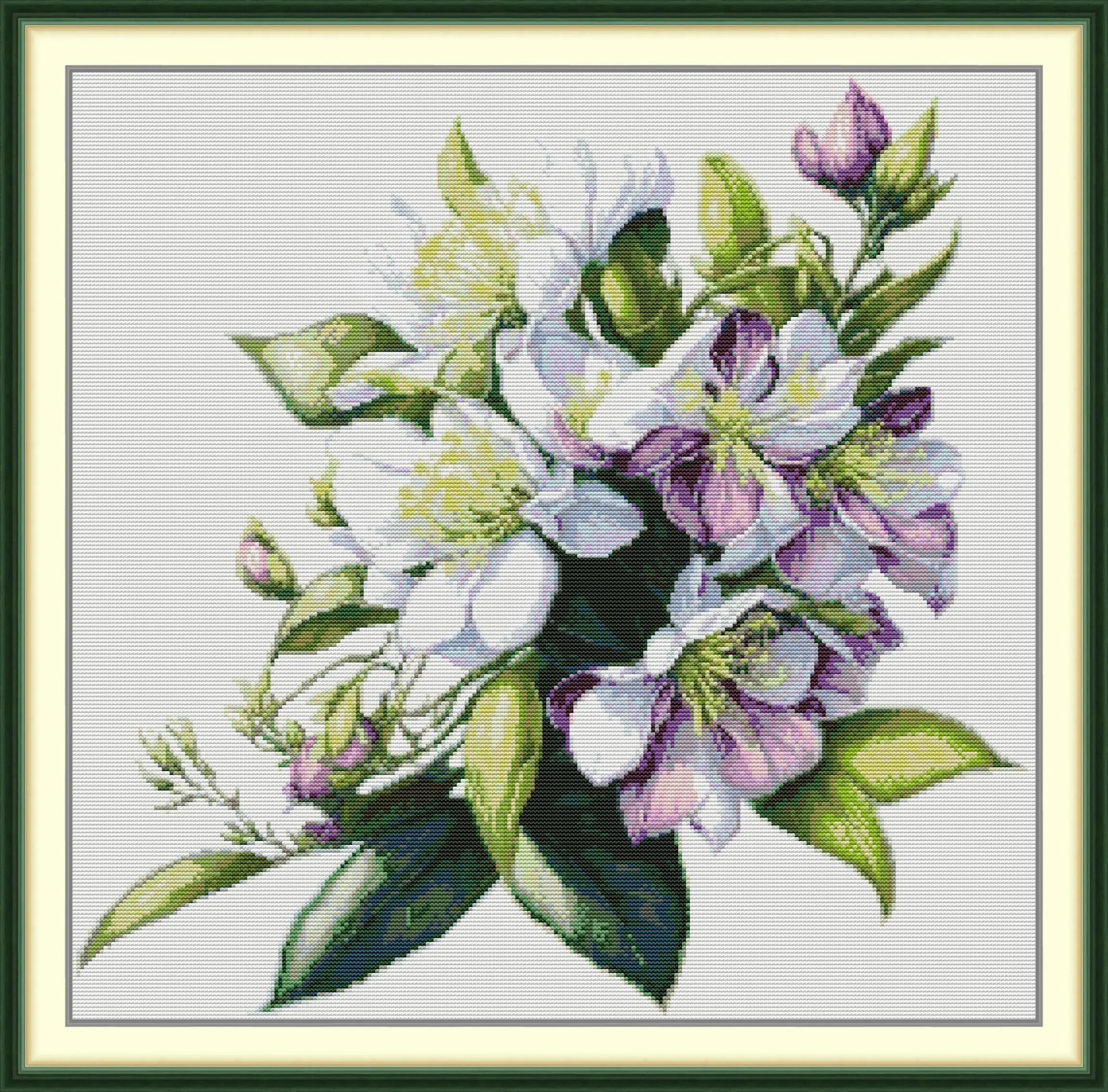 

Joy Sunday New Stamped Cross Stitch Kit,11/14/16CT DIY Easy Pattern Aida Fabric Embroidery Set-Bouquet