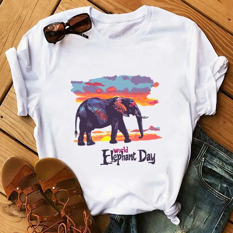 22CM Animal Clothing Patch World Elephant Day Tiger Day DTF Heat Transfer Patch Ironing Clothing Animal Stickers Vinyl Washable