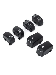 Black Chrome 6Pcs Hand Control Switch Housing Buttons Caps For Harley VRSC 2008 - 2013 Sportster Road King Dyna Softail