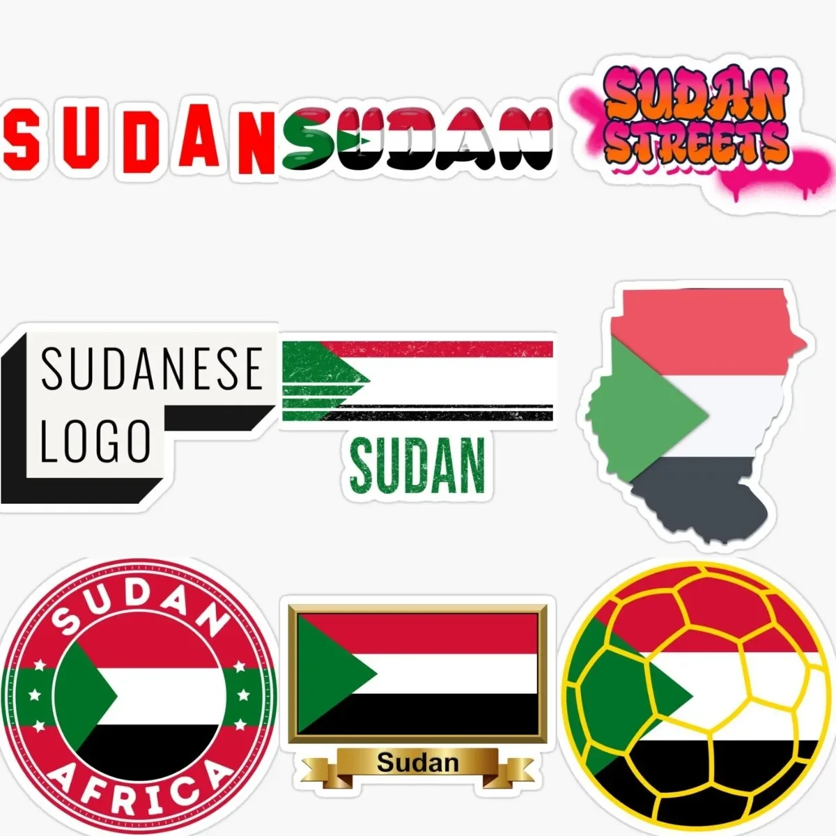 

SD Sudanese Flag Map Sticker Accessories Van Bike Motorcycle Truck Window Car Waterproof Laptop Wall Room Glass Helmet Decal PVC