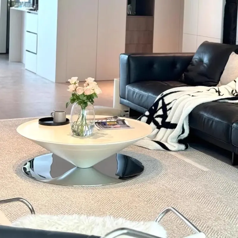 

flying saucer round coffee table cream combination household suspension simple living room modern light luxury high-end