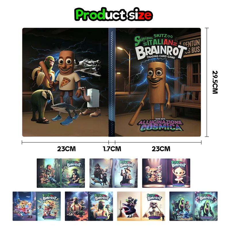 216 جيب/مجموعة بطاقات Brainrot الإيطالية حامي كتيب ألبوم بطاقة التداول الموثق حامل جمع تخزين كتيب بطاقة أنيمي #6