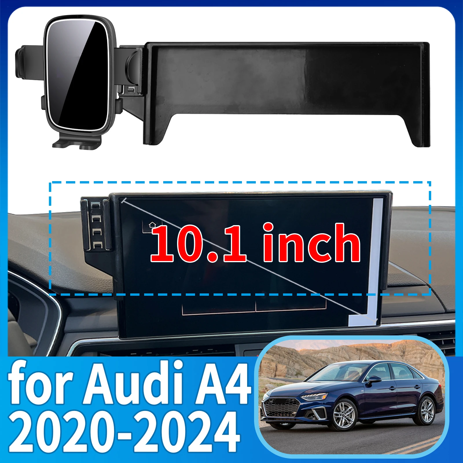 fit for Audi A4 2020-2022 2023 2024 10.1 inch Phone Holder, Dashboard Screen Mount Bracket Easy Installation​​ Car accessoires