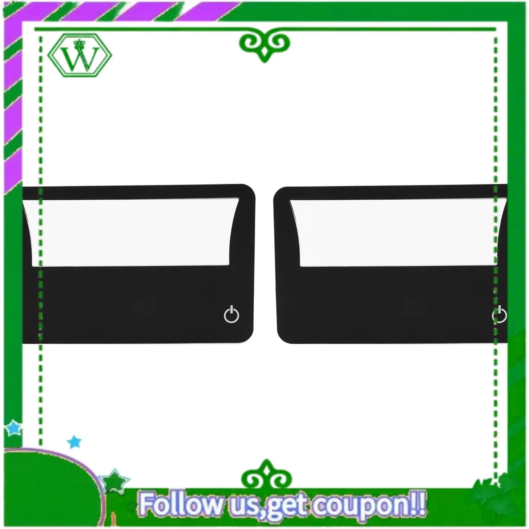 ABIK-Credit Card Size Lighted 3X Magnifier Bundle Includes 2 Magnifiers, Each Magnifier For Reading Has 3X Lens, Use As 3X Magni