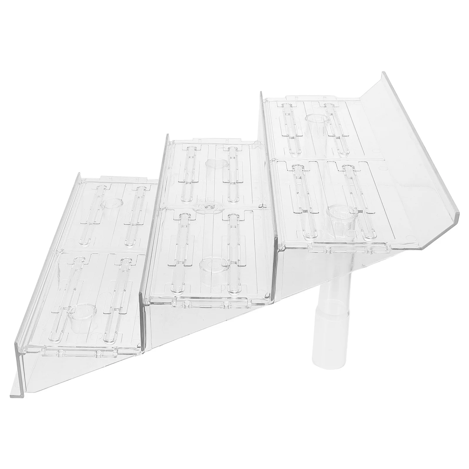 

Transparent Multi Layer Ladder Style Fruit Vegetable Display Rack Supermarket Refrigerated Counters Durable Produce Showcase