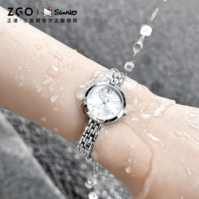 ZGO x Hello Kitty Sanrio Women\'s Watch Simple Waterproof Quartz Wristwatch Light Luxury and High-End Gift 295