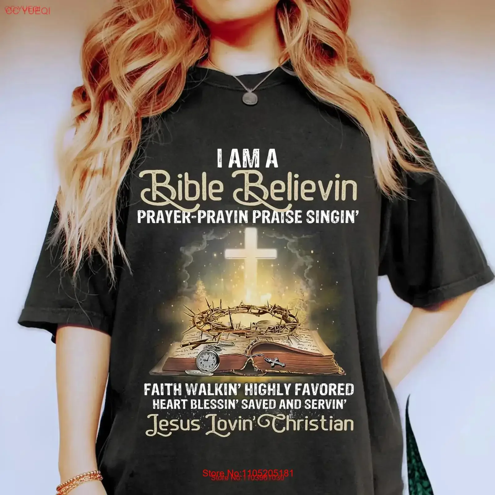 Bible Believin Christian T Shirt Faith Based Inspirational Jesus Lovin Praise Religious for vintage Washed Slightly Unisex