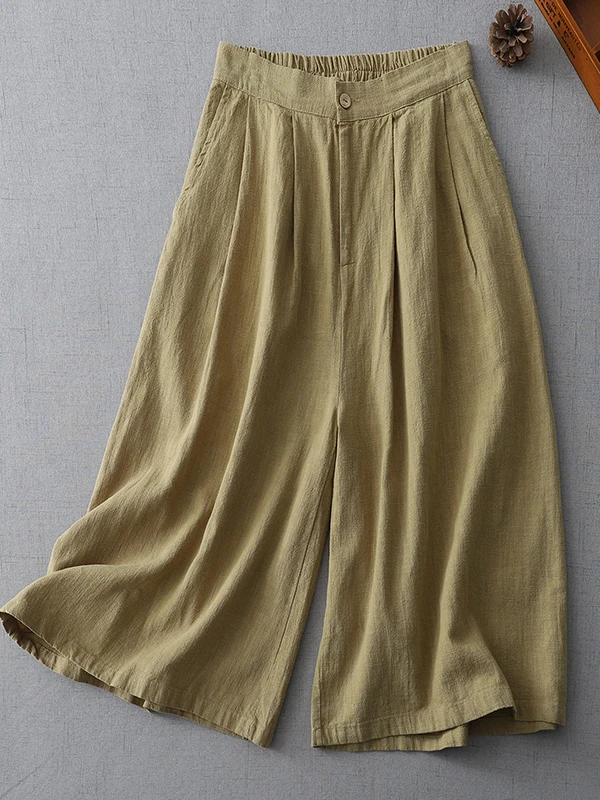 

Свободные широкие брюки в стиле ретро, тонкие летние повседневные утягивающие брюки с высокой талией, корейские японские женские свободные брюки с девятью точками