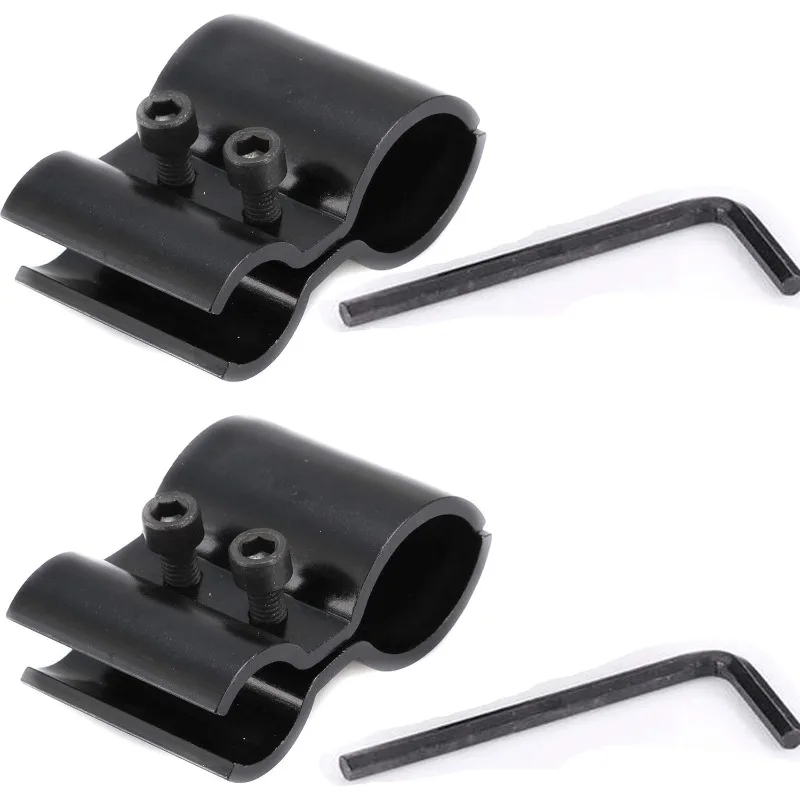 

2-Pack Black Tube Barrel Mount Holder Mag Metal Extension Flashlight Laser Torch Clip Clamp with Allen Key