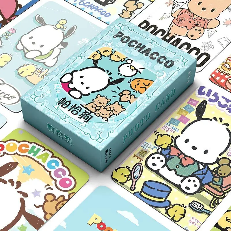 50PCS INS Cartoon Laser Card Kawaii Mikko Anime Sanrio Kuromi My Melody Cute Comic Gift Card Set Surprise Creative Gifts