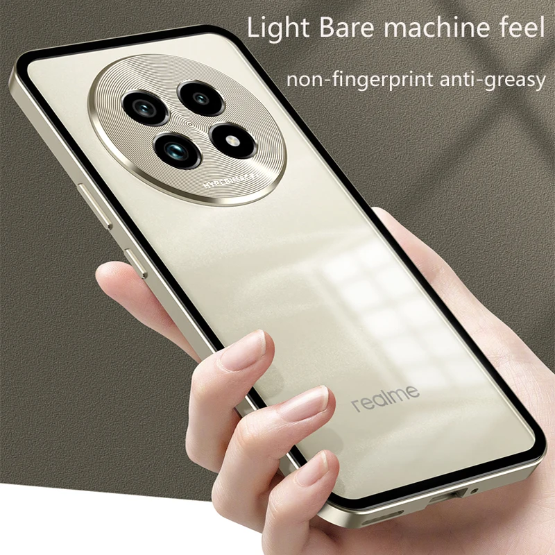 Metal Spring Matte Lens Protect Back Cover For Realme 11 12 13 Pro Plus 5G GT 6 6T 7 Pro Magnetic Shockproof Bumper Phone Case