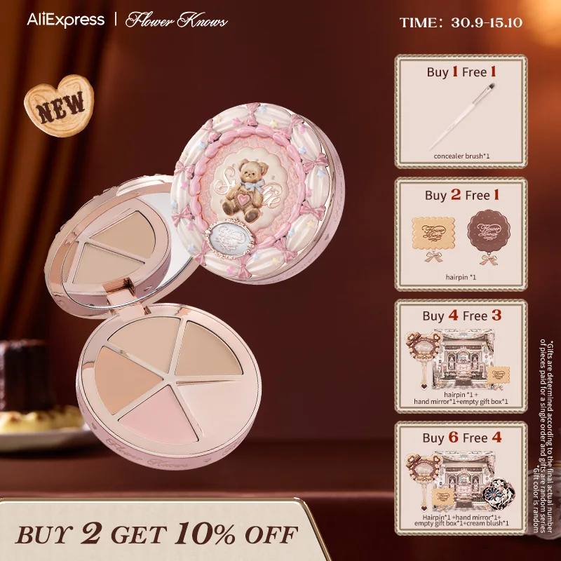 

[NEW]Flower Knows The Sweetie Bear Collection 4-Color Concealer Palette