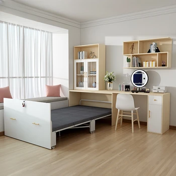 북유럽 접이식 침대, 책상 캐비닛 조합, 점심 식사 보이지 않는 침대, 회전 가능한 책상 침대 