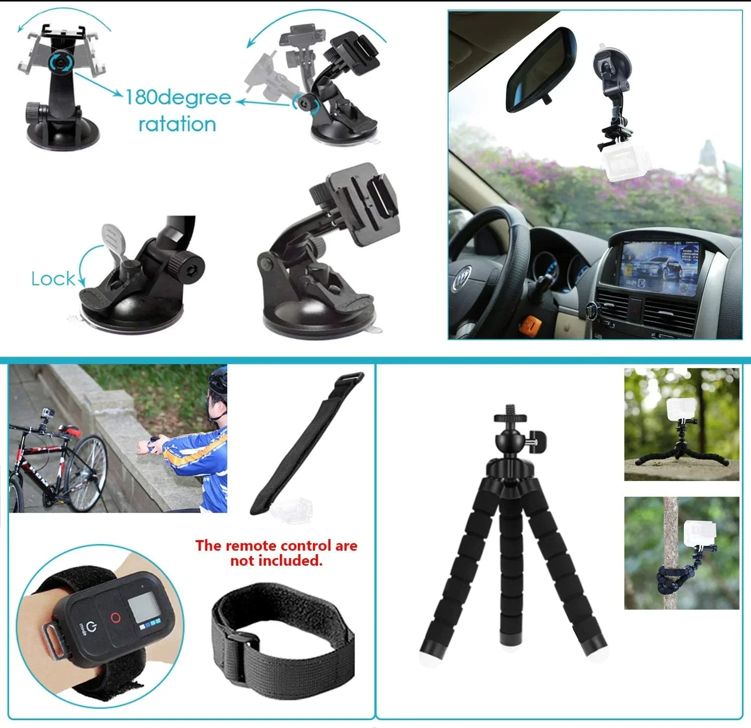 For Gopro Hero Action camera Accessories Backpack Suction Cup For Glass Mount 4k Case Helmet