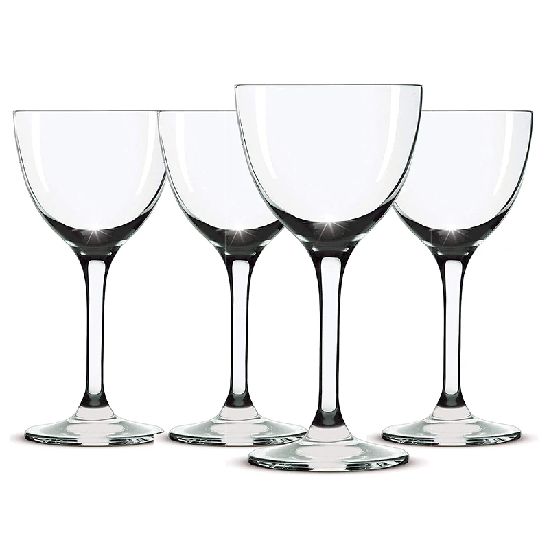 4PCS Nick and Nora Coupe Cocktail Glasses - Handblown Small Plain Vintage Coupe Glass to Serve a Manhattan, Martini, Aperitif