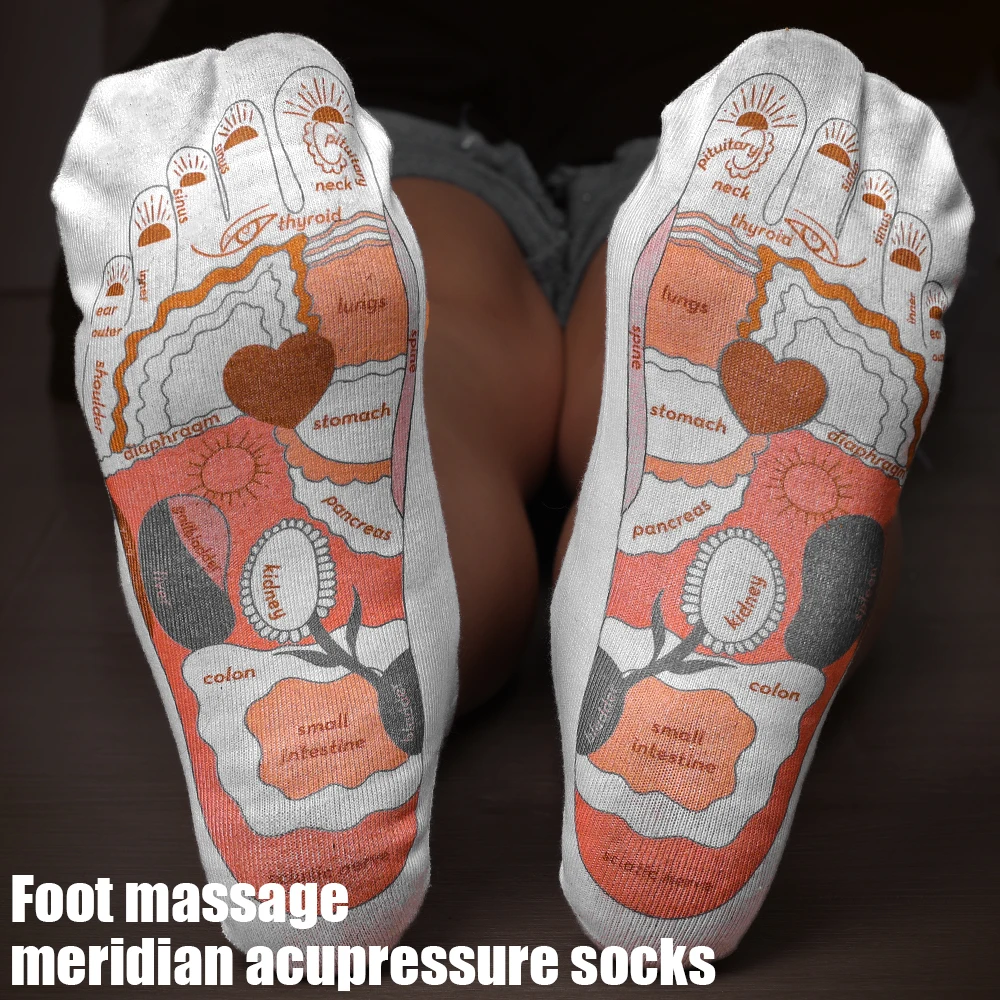 2024 New Massage Relieve Tired Feet Sock Acupressure Foot Massager Reflexology Socks Chinese Foot Point Tool Physiotherapy Socks