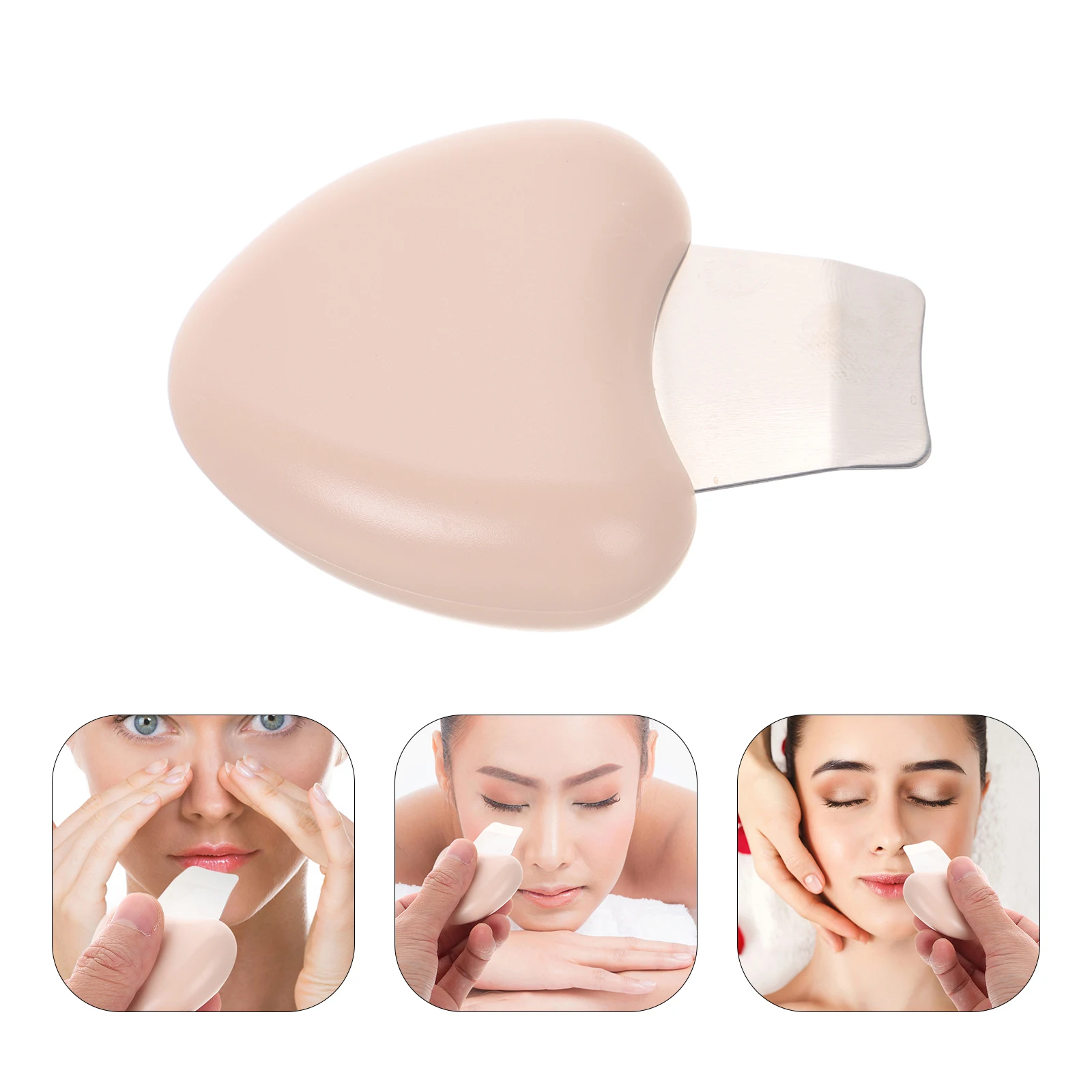 1 st Handheld Huid Scrubber Gezicht Reinigingsborstel Rvs Schraper Mee-eter Extractor Facial Porie Puistje Verwijderen Gezichtsverzorging