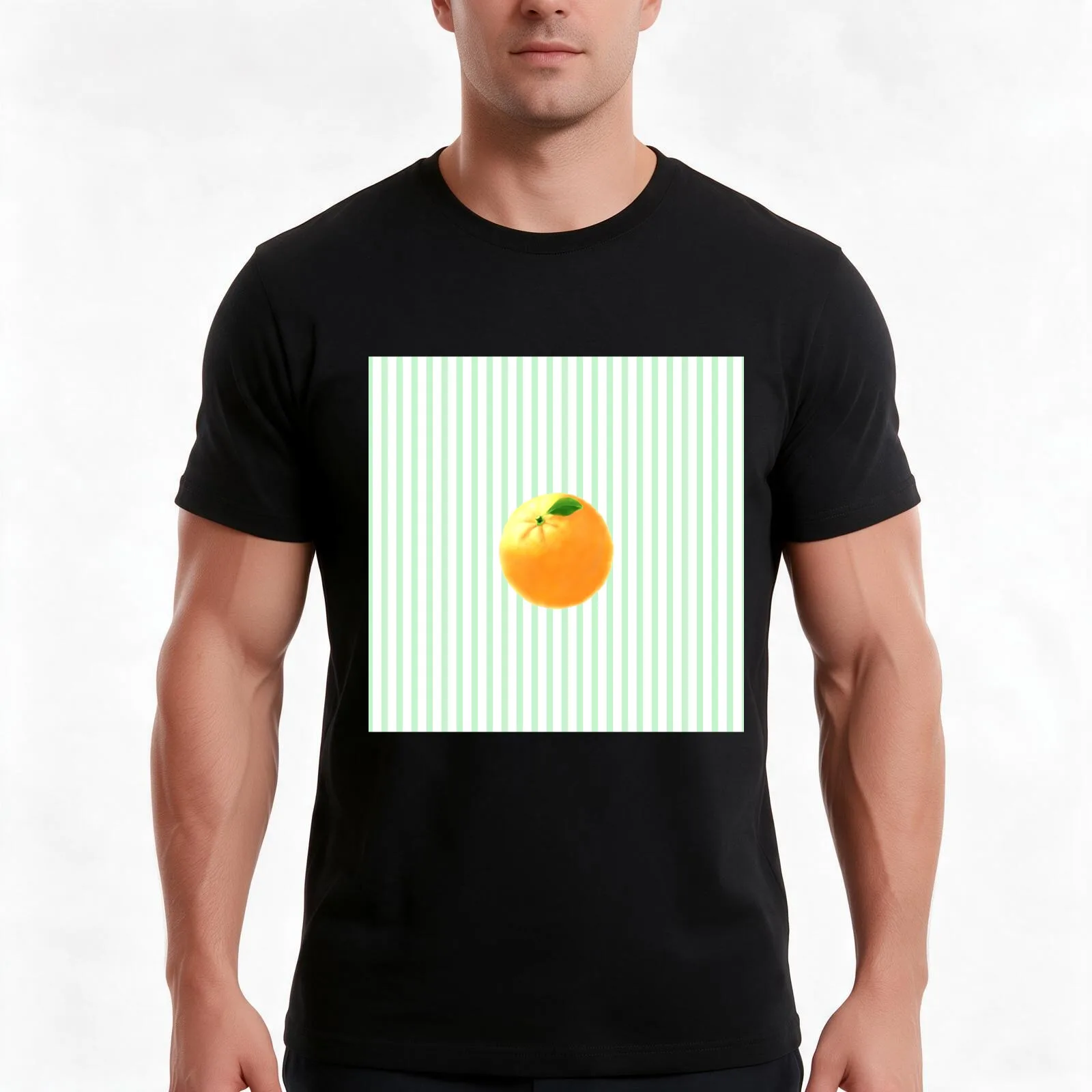 orange T-Shirt, Summer Casual Cotton Tee, Oversized Streetwear Tops, Vintage Graphic Print, Loose Fit Short Sleeve, 100% Cotton