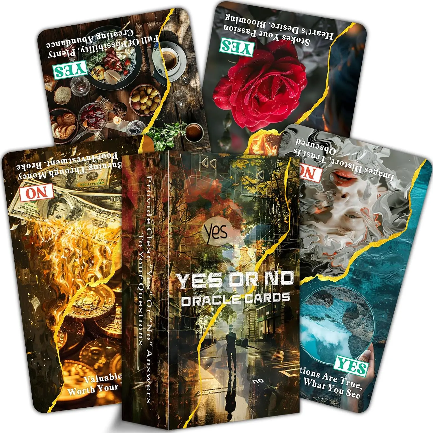 12x7 cm Tarot Deck, ja oder nicht Orakel Wahrsagen 56 Karten, Prophet Tarot Weissagung