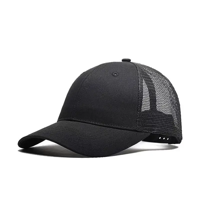 Customized Printed Logo Solid Color Six Piece Pure Cotton Baseball Cap Breathable Mesh Hat Adjustable Duck Tongue Caps image 5