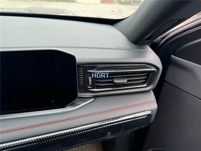 تصفيف السيارة والعتاد التحول نافذة رفع لوحة التبديل منفذ تنفيس الهواء عجلة القيادة ألياف الكربون الداخلية لفورد اكسبلورر 2023 +