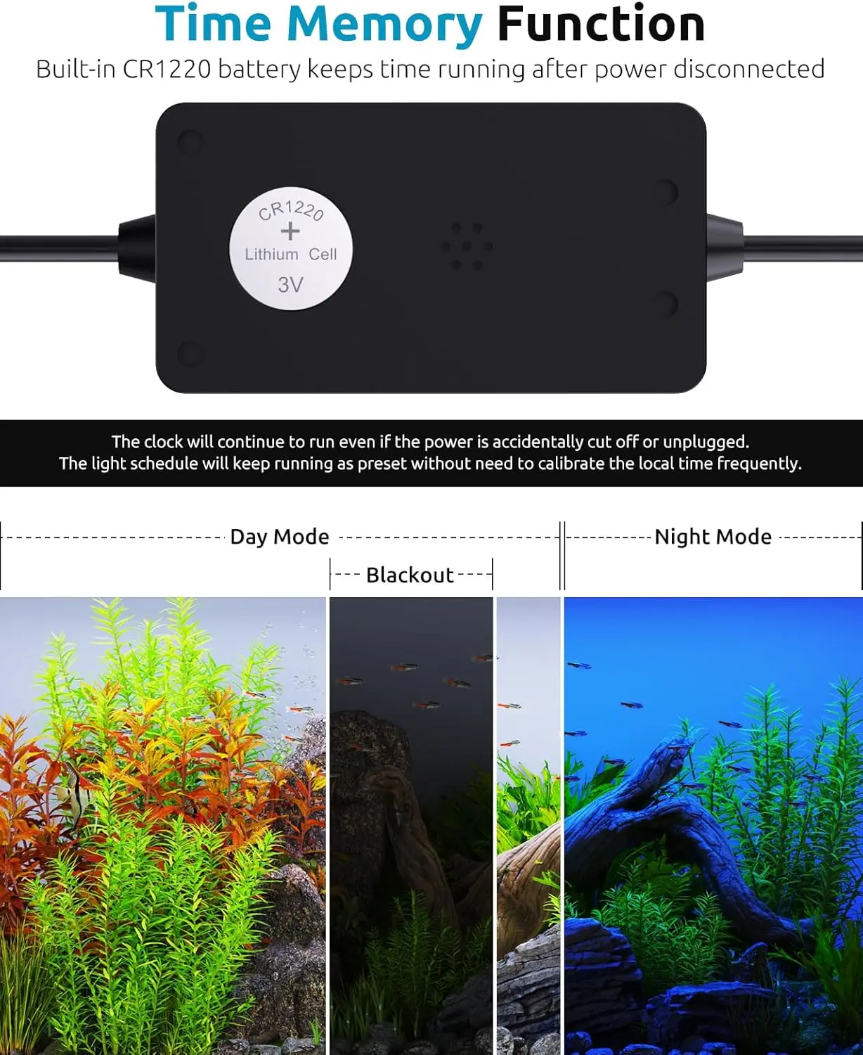 Full Spectrum Aquarium Plant Light with Timer, 48-54in LED, 7 Rows 8 Colors, Adjustable Brightness for Freshwater