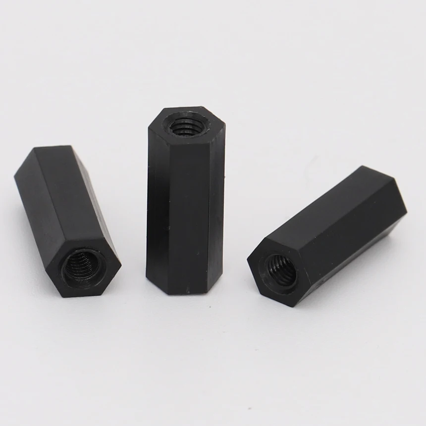 M3 M4 M3*45 M3x45 M4*10 M4x10 Zwart Dubbele Moer Nylon Plastic Vrouwelijke PCB Stud Hex Hexagon Pijler Spacer Standoff Stand Off