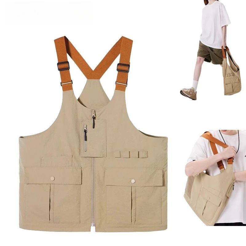 

Ультралегкая спортивная сумка-жилет 2-в-1 для активного отдыха, многофункциональная сумка для тренера, носимая через плечо или на груди