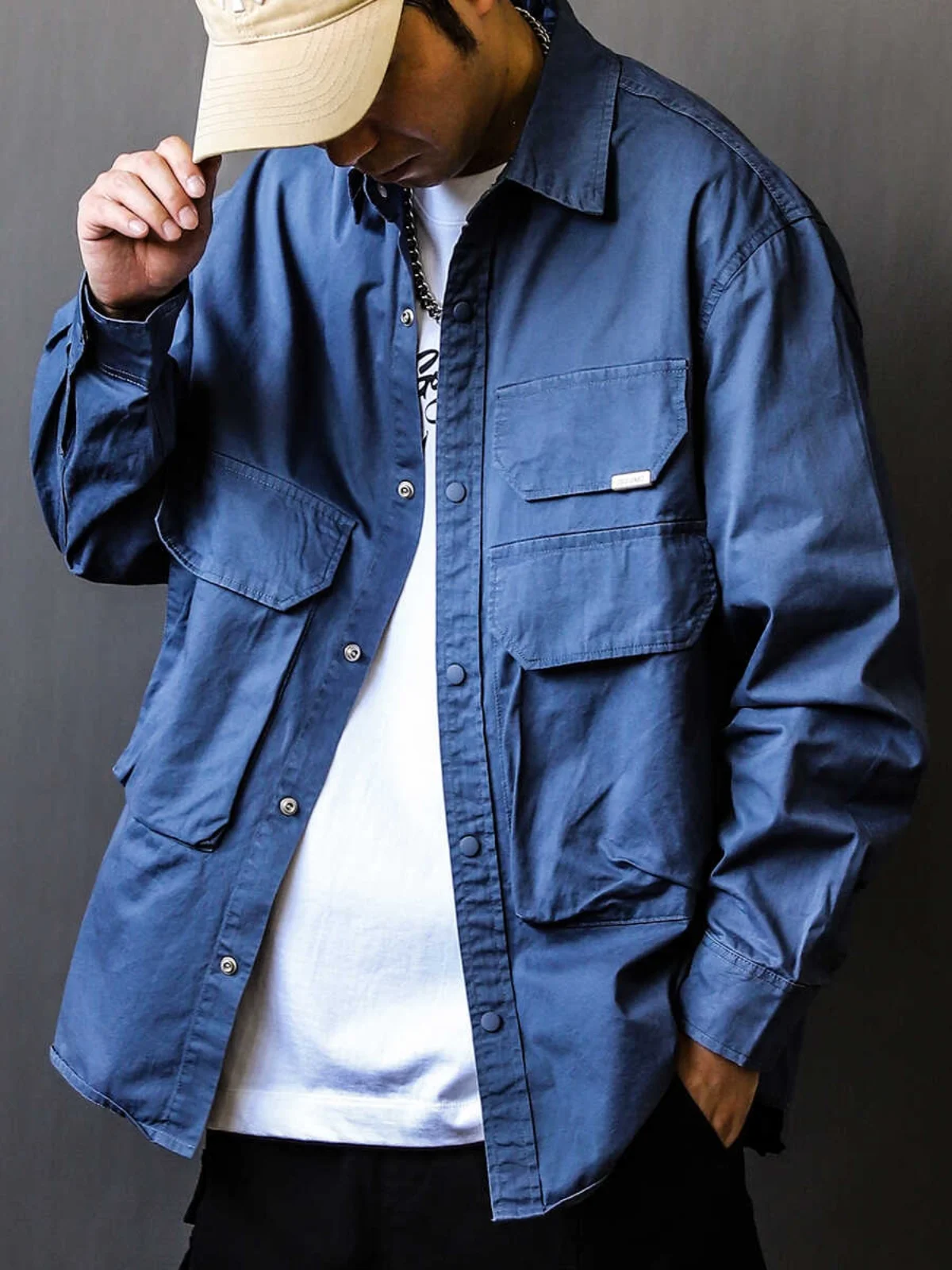 

Мужская повседневная свободная верхняя одежда в американском ретро-стиле с длинными рукавами, весна-осень, японский стиль, топ 2024