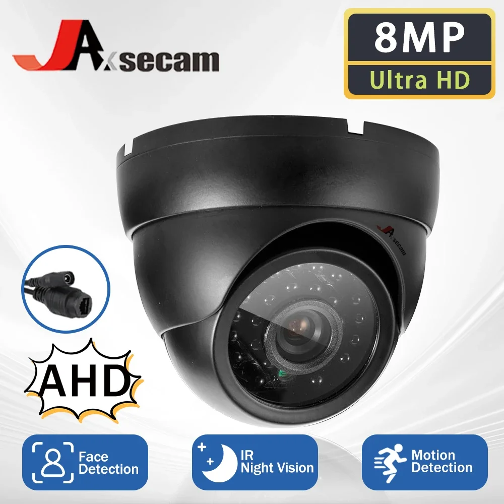 가정용 적외선 야간 투시경 보안 카메라, 4K 울트라 HD, 8MP, TVI, CVI, AHD 카메라, H.265, 메탈 돔 CCTV, DVR, 8MP