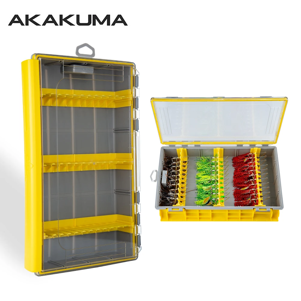 صندوق تخزين أدوات صيد السمك مقاوم للصدأ ومقاوم للماء مع قسم قابل للتعديل قطعة واحدة منظم طعم الصيد مع مقياس