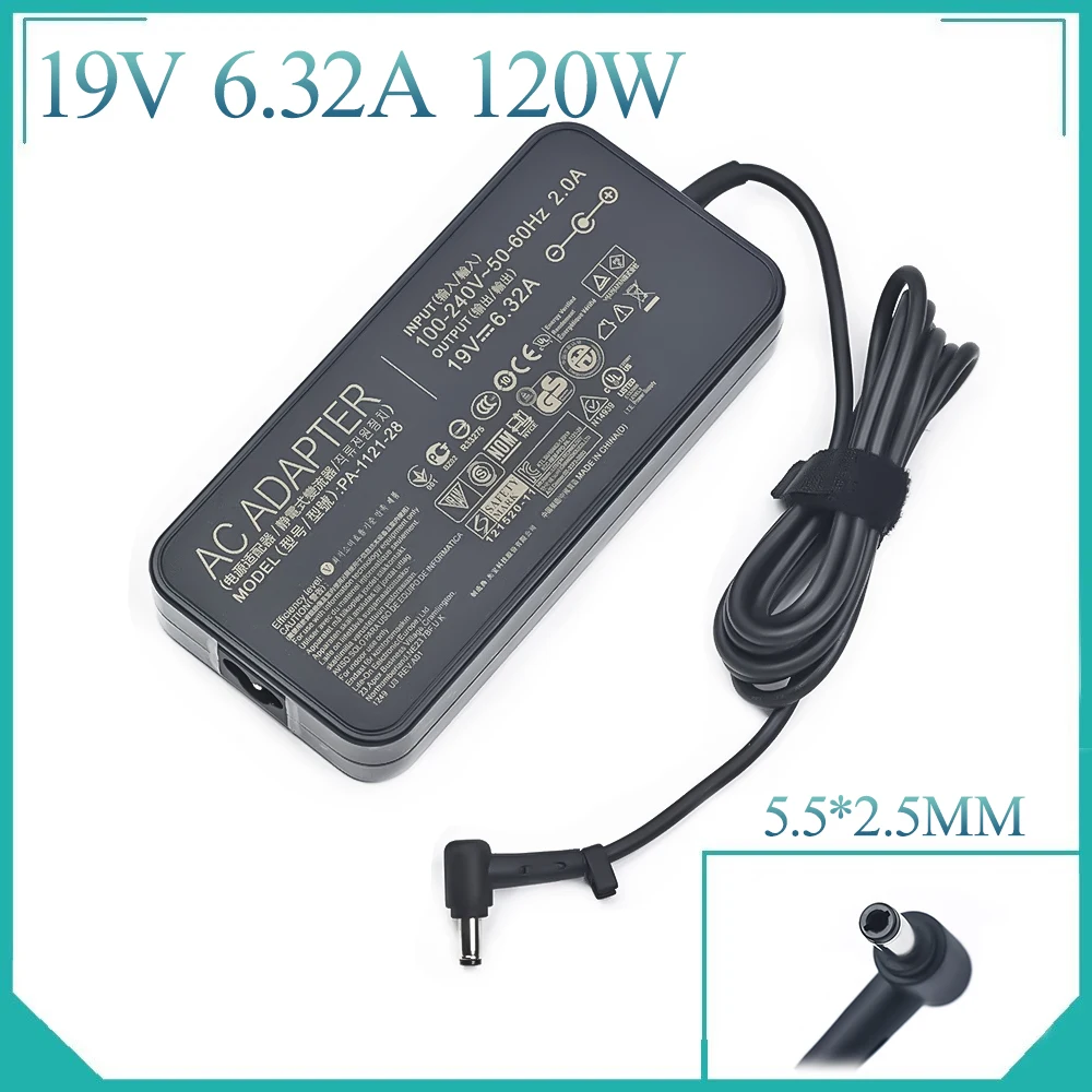 carregador de fonte de alimentacao do adaptador ac para asus rog fx504 gl502v gl752vw gl552vw n750 n550j n550 19v 632a 120w 55x25 mm 01