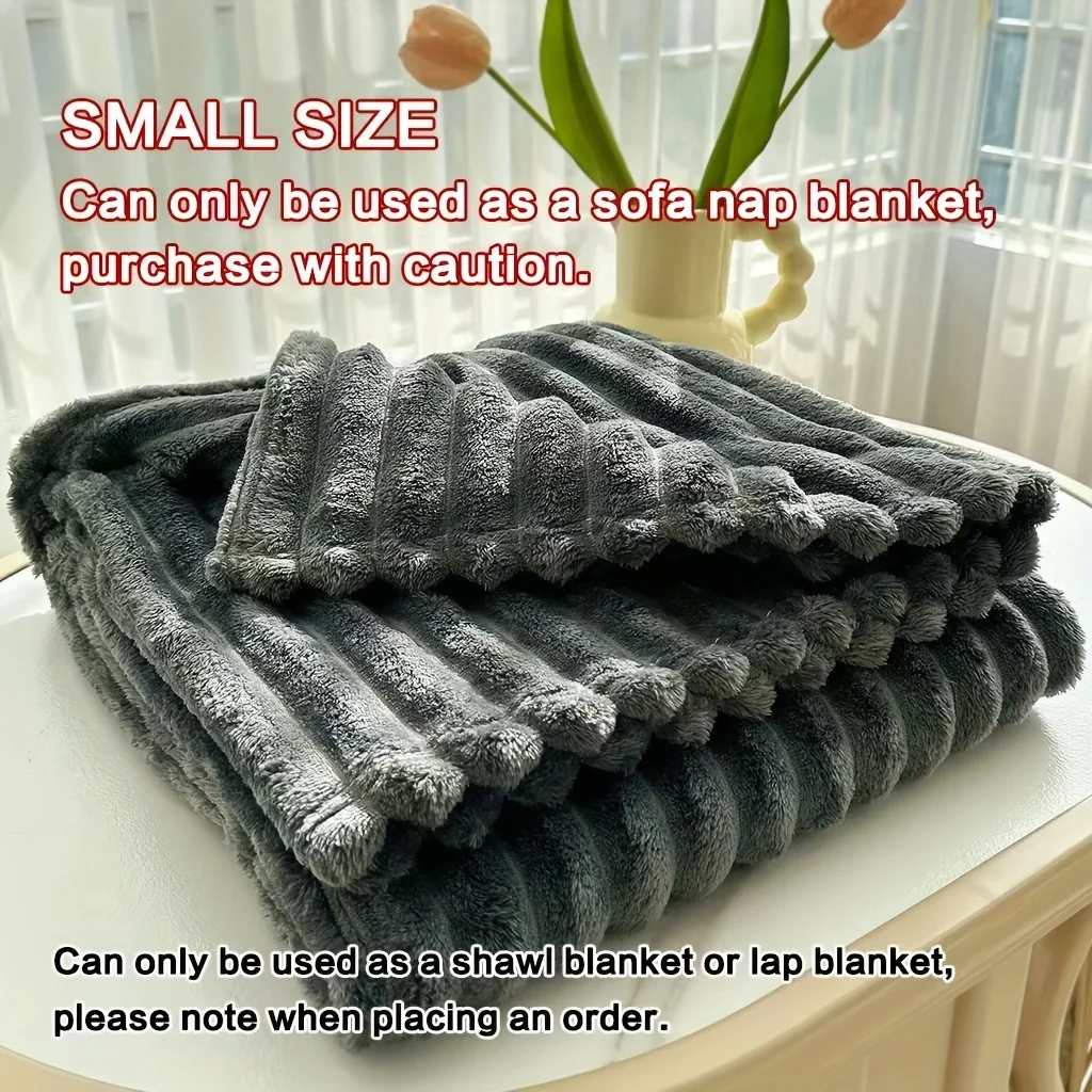 

Ultra-Soft Thick Fleece Blanket Faux Rabbit Fur Double-Sided All Seasons Home Office Room Travel Camping for All Occasions Gift