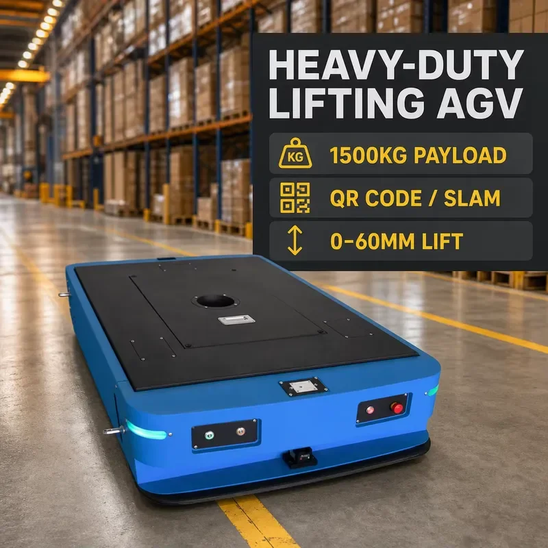 HCY Heavy Lifting AGV LFP Battery Low Profile Mobile Featuring Slam Navigation 10mm Accuracy Obstacle
