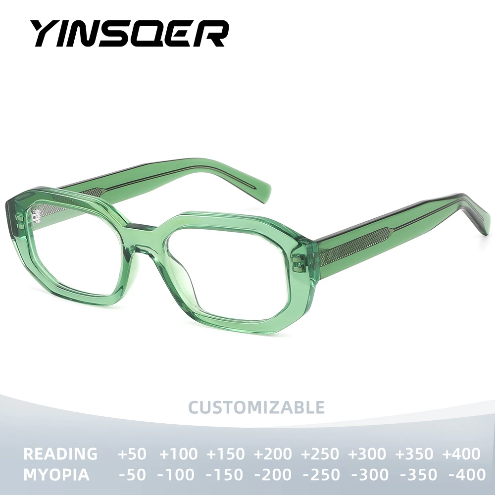 

YINSQER очки для чтения с защитой от синего света, женские индивидуальные очки по рецепту, очки для дальнозоркости, модные квадратные очки
