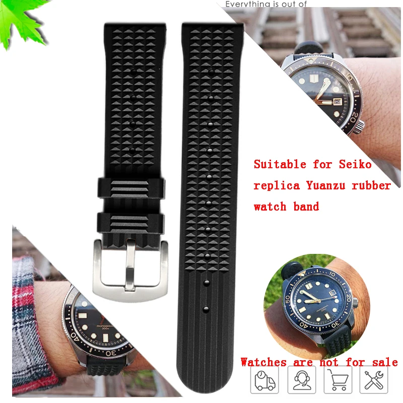 Pulseira de borracha à prova dwaterproof água para seiko citizen iwc waffle pulseira pulseiras dos homens mergulhador silicone sports watch band 20mm 22mm