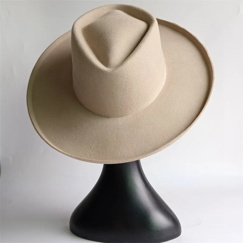 

Новая шерстяная панама Fedora для мужчин и женщин, повседневная черная шляпа свиного пирога, джентльменская кепка Trilby Jazz, сомбреро hombre