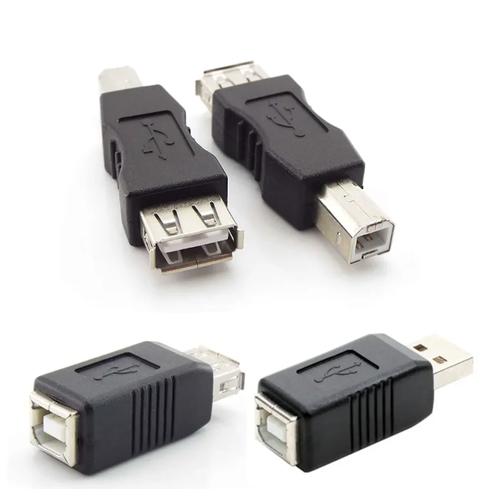 أفضل سعر لـ USB 2.0 A-type أنثى إلى B-type ذكر الطابعة الماسح الضوئي محول محول موصل النيكل مطلي محول الإلكترون