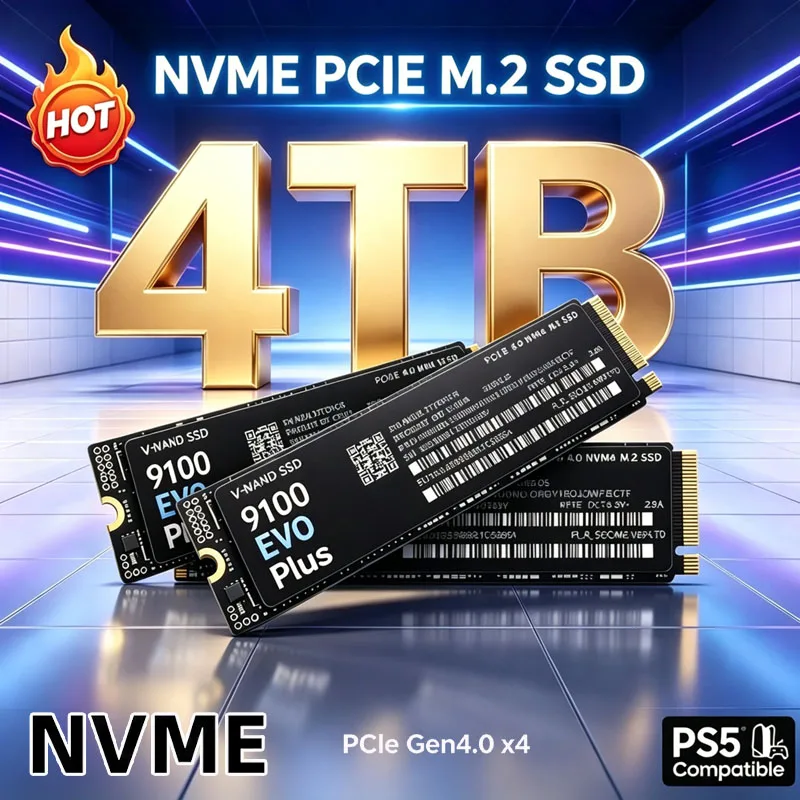 Internal M.2 NVMe SSD 9100 EVO Plus PCIe Gen4.0 X4 TLC 3D NAND 500GB 1TB 2TB 4TB 2280 Gaming Drive For PS5 PC Laptop
